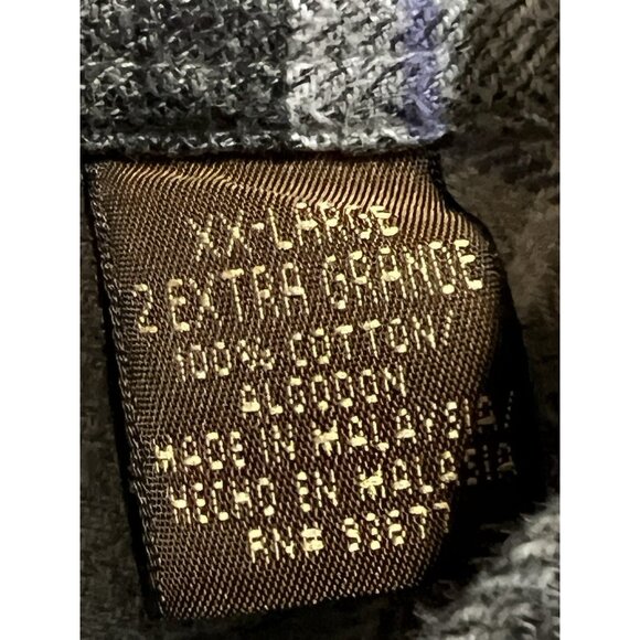 St Johns Bay Gray Plaid Button Down Long Sleeve Shirt~Size 2XL - Picture 6 of 6